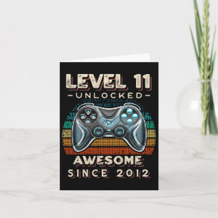 Carte Niveau 11 Jeu vidéo déverrouillé 11e anniversaire