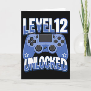 Carte Niveau 12 Débloqué Drôle Joueur de jeux vidéo 12e 