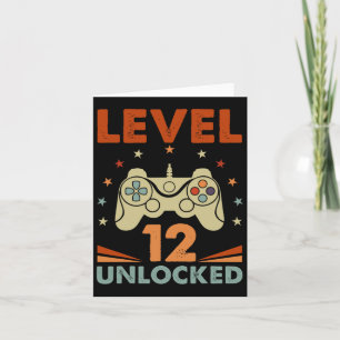 Carte Niveau 12 Jeu vidéo déverrouillé 12e anniversaire