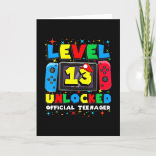 Carte Niveau 13 Débloqué Joueur Cadeau d'anniversaire 13