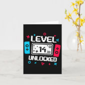 Carte Niveau 14 Débloqué Gamer 14e Cadeau d'anniversaire (Fleur jaune)