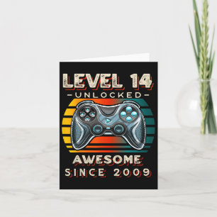 Carte Niveau 14 Jeu vidéo déverrouillé 14e anniversaire 