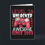 Carte Niveau 18 Débloqué Incroyable Depuis 2003<br><div class="desc">Idée de Cadeau Parfait pour Hommes,  Femmes,  Enfants à Noël ou pour un Anniversaire avec une citation drôle - Niveau 18 Débloqué Incroyable Depuis 2003</div>