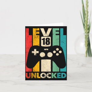 Carte Niveau 18 débloqué jeu vidéo rétro anniversaire 18