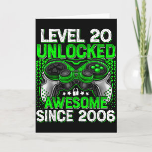 Carte Niveau 20 débloqué Garçons de 20 ans 20e anniversa