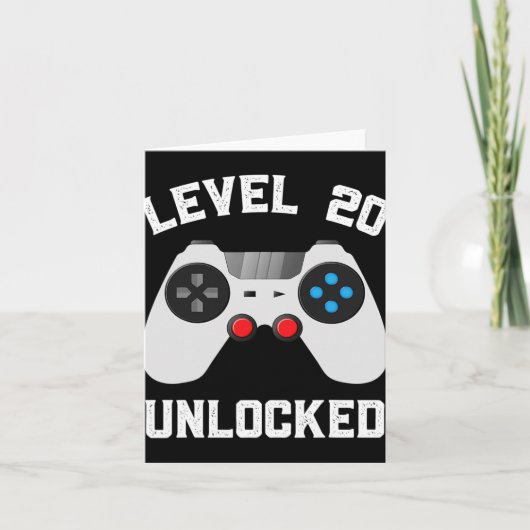 Carte Niveau 20 Déverrouillé Funny 20e anniversaire de M (Devant)