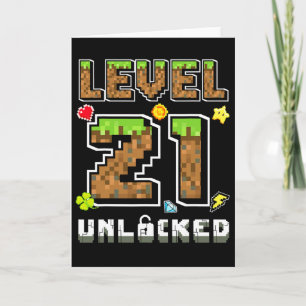 Carte Niveau 21 Débloqué Anniversaire 21 Ans Anniv. Joue