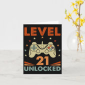 Carte Niveau 21 Jeu vidéo déverrouillé 21e anniversaire (Fleur jaune)