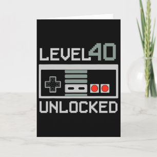 Carte Niveau 40 Débloqué Video Gamer Vintage 40ème Anniv