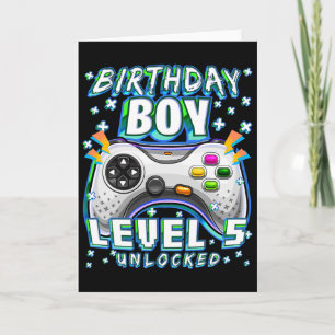 Carte Niveau 5 Débloqué Jeu Vidéo 5ème Anniversaire Game