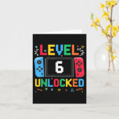 Carte Niveau 6 Déverrouillé Anniversaire Vidéo Gamer 6e (Fleur jaune)