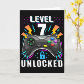 Carte Niveau 7 Débloqué Jeu Vidéo 7ème Anniversaire Game (Fleur jaune)