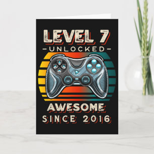 Carte Niveau 7 Débloqué Jeu Vidéo Sept 7e Anniversaire 7
