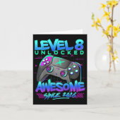 Carte Niveau 8 Débloqué Cadeau d'anniversaire pour garço (Fleur jaune)