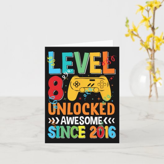 Carte Niveau 8 Déverrouillé Awesome 2016 8e Anniversaire (Fleur jaune)