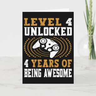 Carte Niveau Enfants 4 Débloqué Jeu Vidéo 4ème Anniversa