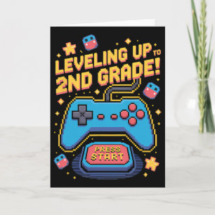 Carte Niveau Jusqu'À 2E Classe Gamer 8 Bits Pixelated Pi
