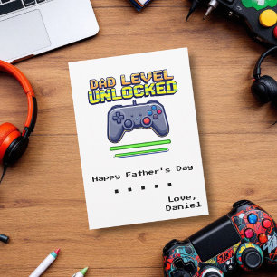 Carte Niveau père déverrouillé Gamer Papa Première Fêt