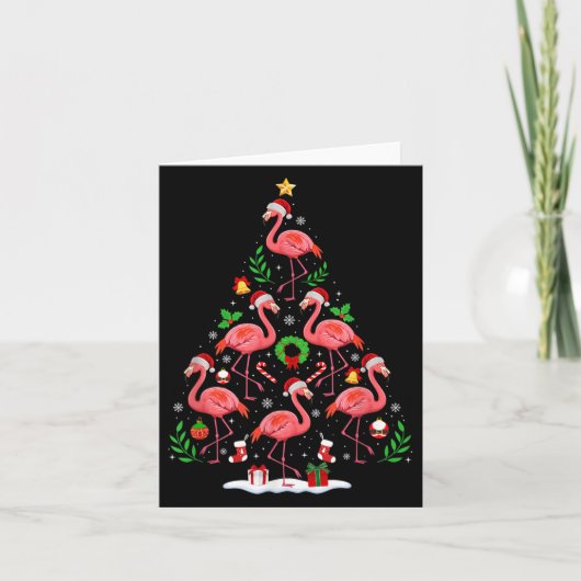 Carte Nk Flamingo Christmas Tree Lights Santa Hat Xmas P (Devant)