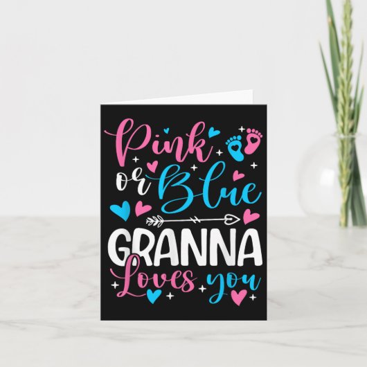 Carte Nk Or Blue Gr Loves You Gender Reveal Baby Grandma (Devant)