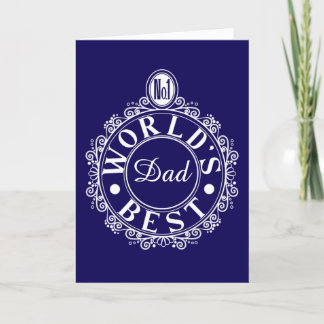 Carte No.1 Worlds Best Papa Custom Typographie Marine bl