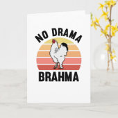 Carte No Drama Brahma Chickens Rooster Chicken Propriéta (Fleur jaune)