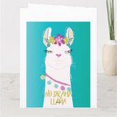Carte No Drama Llama illustration Monogramme (Dos)