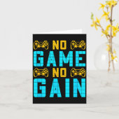 Carte No Game No Gain Funny Gaming Quotes Gift For Playe (Fleur jaune)