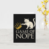 Carte No Kings In America Funny Black Cat Kicking Crown (Fleur jaune)