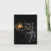 Carte No Kings In America Funny Black Cat Kicking Crown (Devant)
