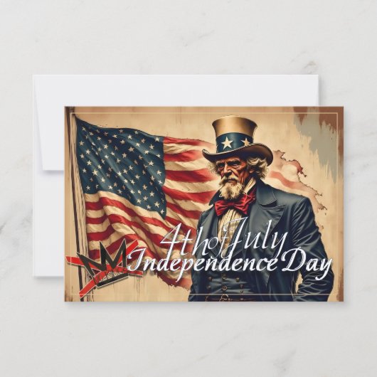 Carte No Kings Uncle Sam Independence Day Art (Devant)