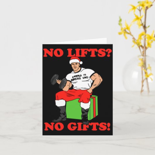 Carte No Lifts No Arnold Schwarzenegger Christma (Fleur jaune)