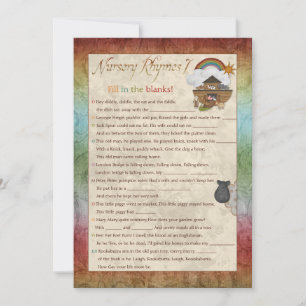 Carte Noah's Ark Nursery Rhyme Jeux Baby shower