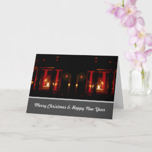 Carte Noble Joyeux Noël aux chandelles brillantes de l'A