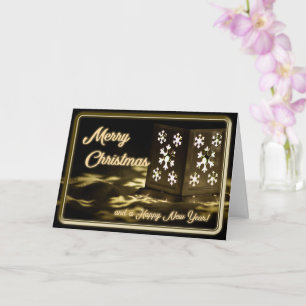 Carte Noble Joyeux Noël aux lumières scintillantes ! Car