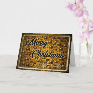 Carte Noble Joyeux Noël aux lumières scintillantes ! Car