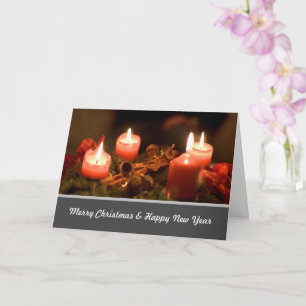 Carte Noble Joyeux Noël avec brillante couronne d'Avent!