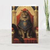 Carte Noble Maine Coon Trône Art Imprimer (Devant)