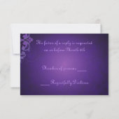 Carte Noble Violet & Liliac Scroll RSVP (Dos)