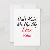 Carte  N'obligez pas à utiliser ma voix d'éditeur  (Devant)