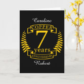 Carte Noces de cuivre 7 ans (Fleur jaune)