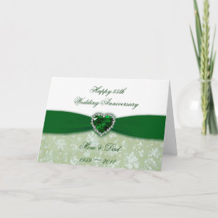 Carte Noces de damas 55e anniversaire de mariage