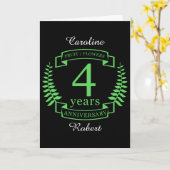 Carte Noces de lin traditionnelles américaines 4 ans (Fleur jaune)