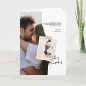 Carte Noces de papier noir et blanc (Devant)
