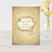 Carte Noces d'or, 50e anniversaire de mariage (Fleur jaune)