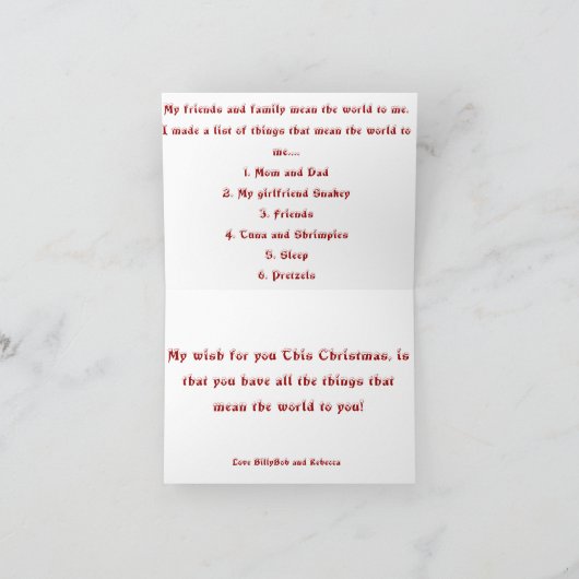 carte noël (Intérieur)