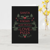 Carte Noël 2025 Père Noël Pizza Shirt Humour Pour Le Con (Fleur jaune)