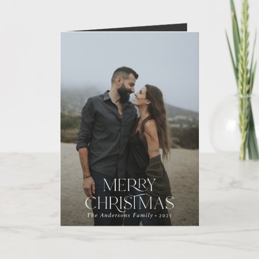 Carte Noël 2 photo botanique floral plié vacances (Devant)