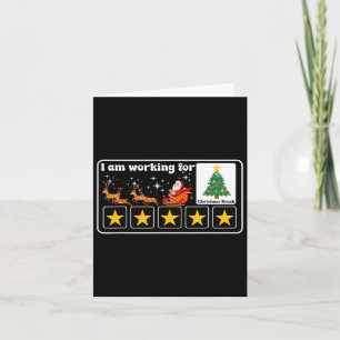 Carte Noël 5 Étoiles Xmas Arbre Je travaille pour le Noë