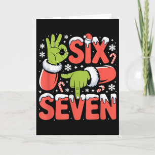Carte Noël 67 Mème drôle de Noël Six Sept Santa Main